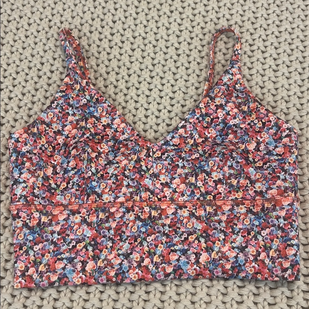 EUC Lululemon Solo Bra *Luon Prism Petal Multi Orange Floral- Size 8 - Picture 8 of 10